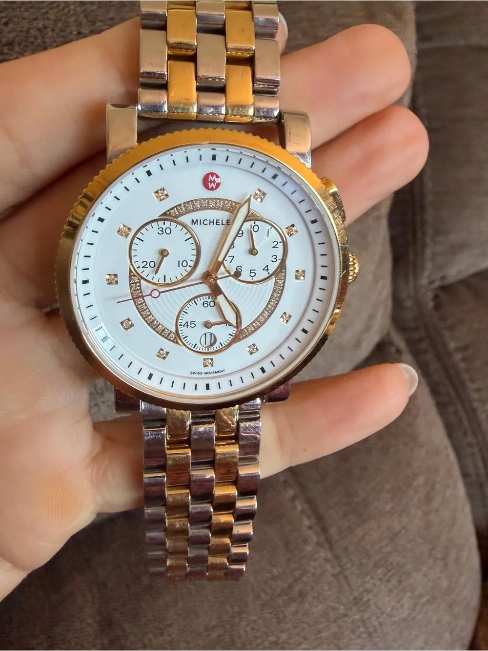 MICHELE Sport Two-Tone Diamond Chronograph Swiss Watch